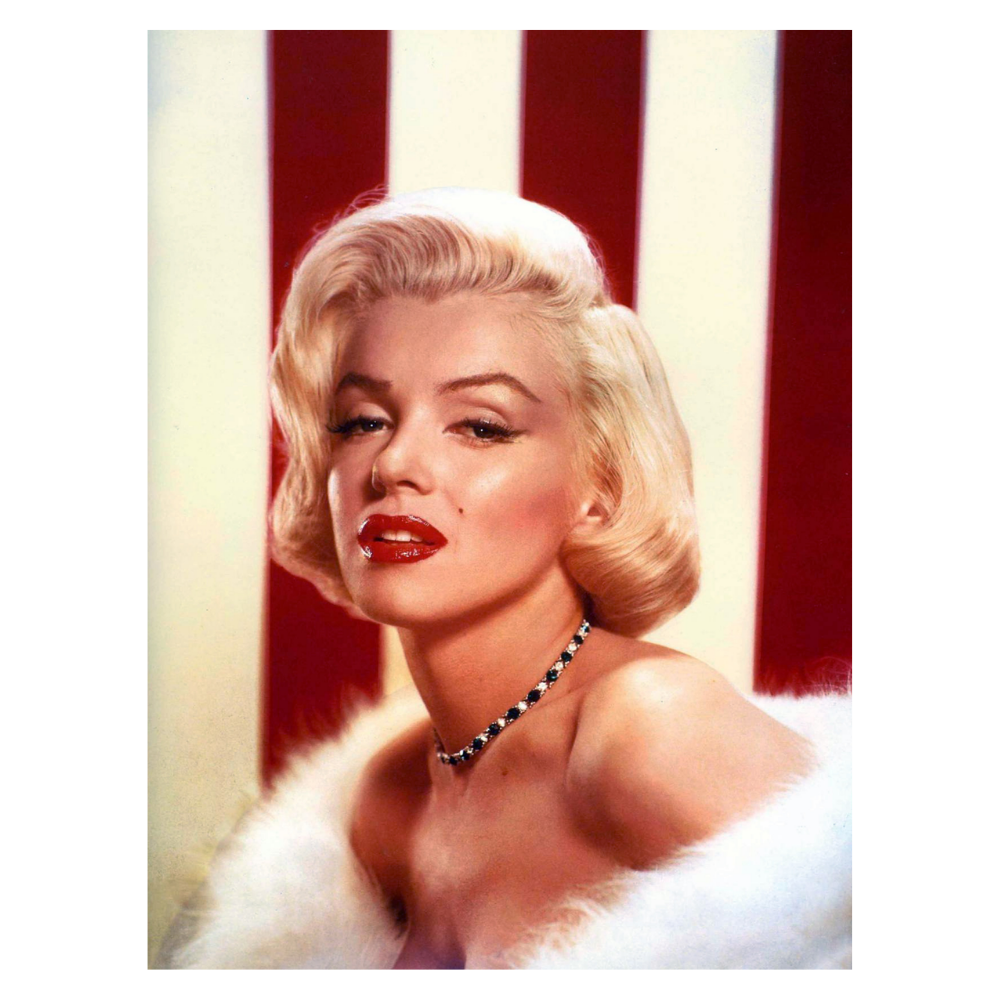 Marilyn Monroe Kırmızı Beyaz Arka Plan Retro Ahşap Tablo