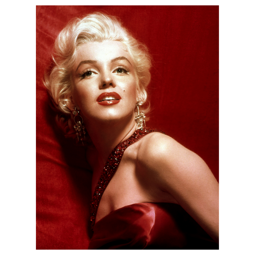 Marilyn Monroe Kırmızı Fon Retro Ahşap Tablo