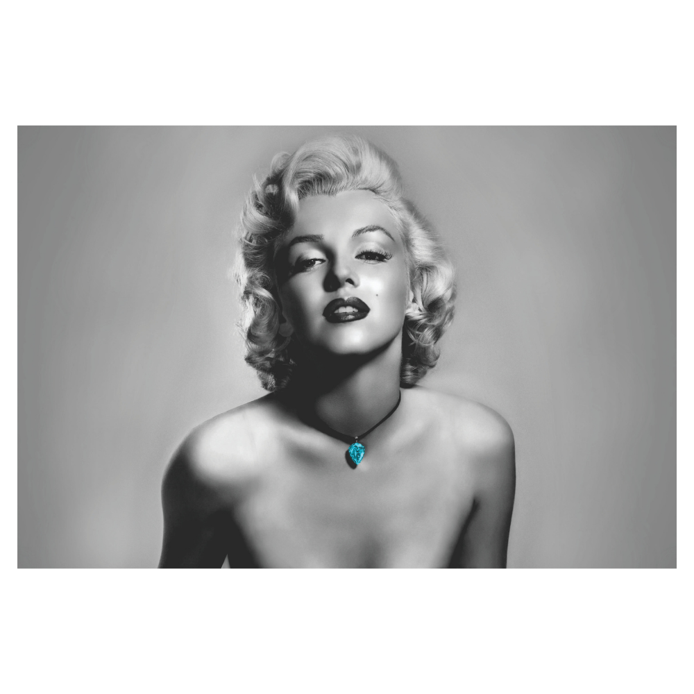 Marilyn Monroe Siyah Beyaz Portre Retro Ahşap Tablo