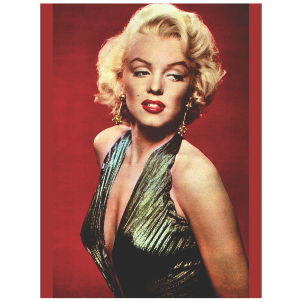 Marilyn Monroe Yeşil Elbiseli Retro Ahşap Tablo