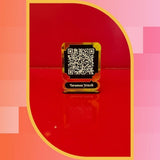 Mini Gold Ayna Pleksi QR Kod Masüstü Standı - 8x5 cm