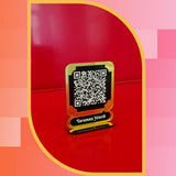 Mini Gold Ayna Pleksi QR Kod Masüstü Standı - 8x5 cm