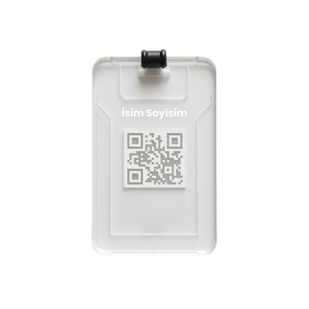 Minimalist Şeffaf Akrilik QR Kodlu Bagaj Etiketi