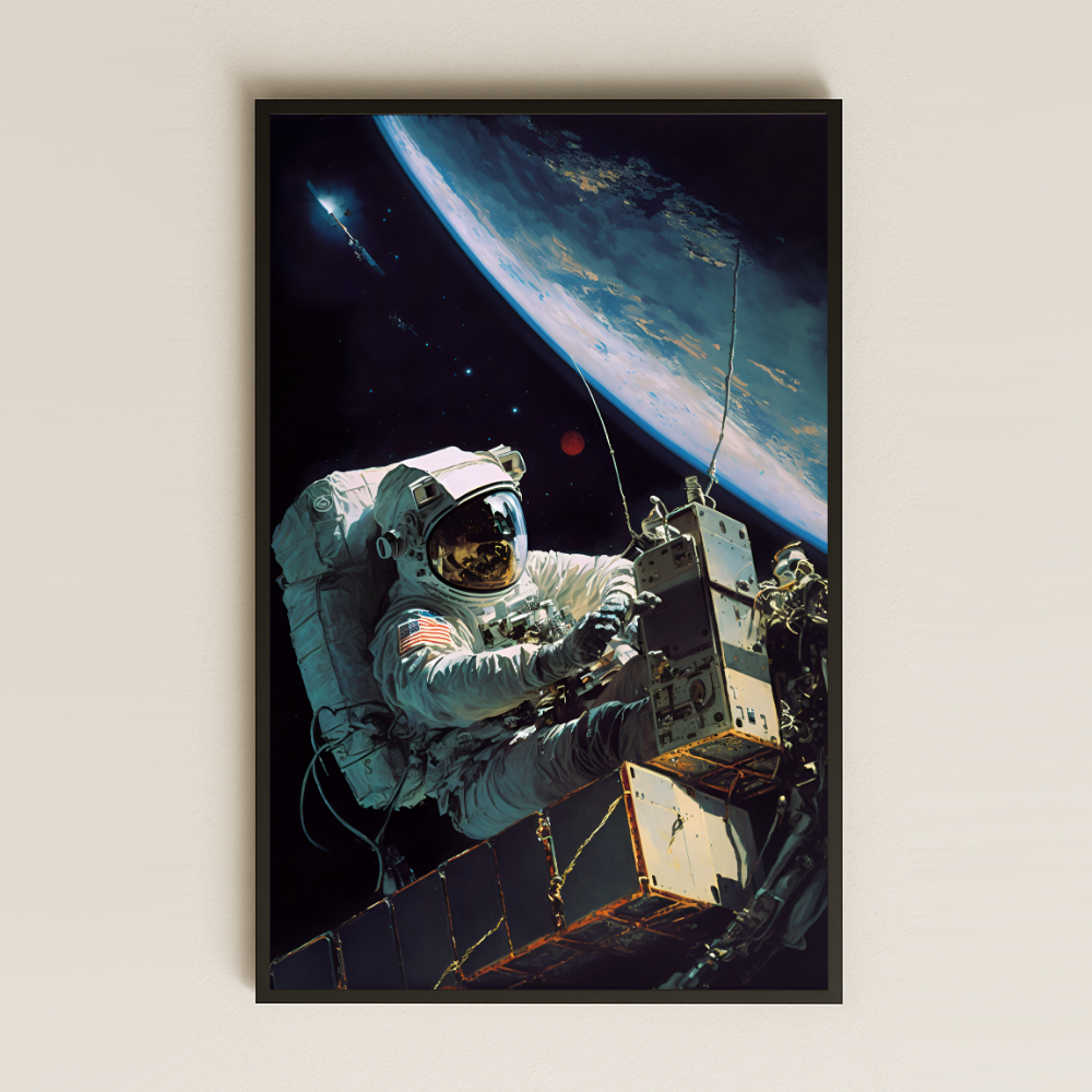 NASA Görevi Temalı Astronot Pleksi Tablo - Uzay İstasyonu Üzerinde