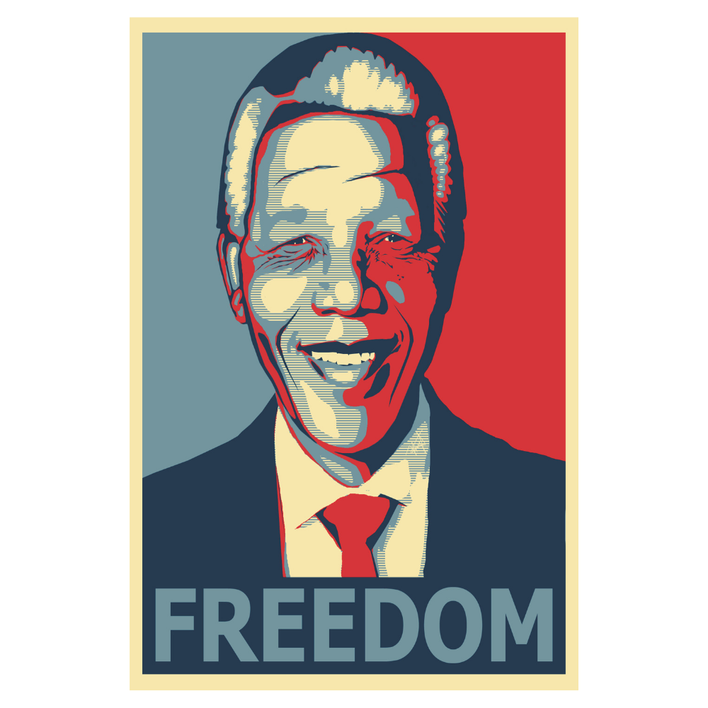 Nelson Mandela "FREEDOM" Retro Ahşap Tablo