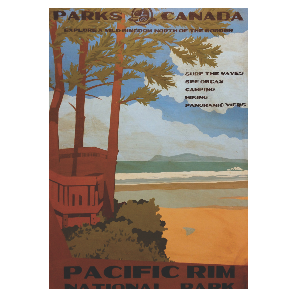 Pacific Rim National Park Retro Poster | Ahşap Duvar Tablosu