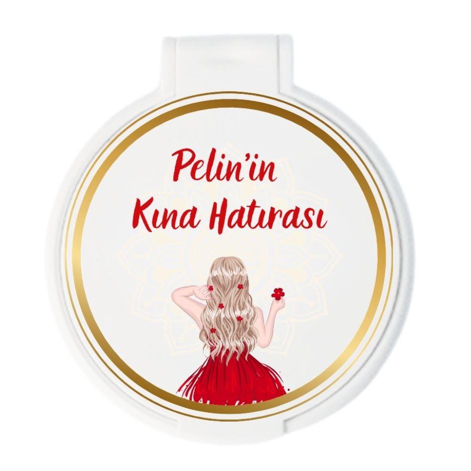 Pelin'in Kına Hatırası Temalı Yuvarlak Ayna