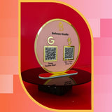 Pembe Gold Daire QR Kod ve Ödeme Standı - Güzellik Merkezi Özel Tasarım
