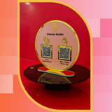 Pembe Gold Daire QR Kod ve Ödeme Standı - Güzellik Merkezi Özel Tasarım