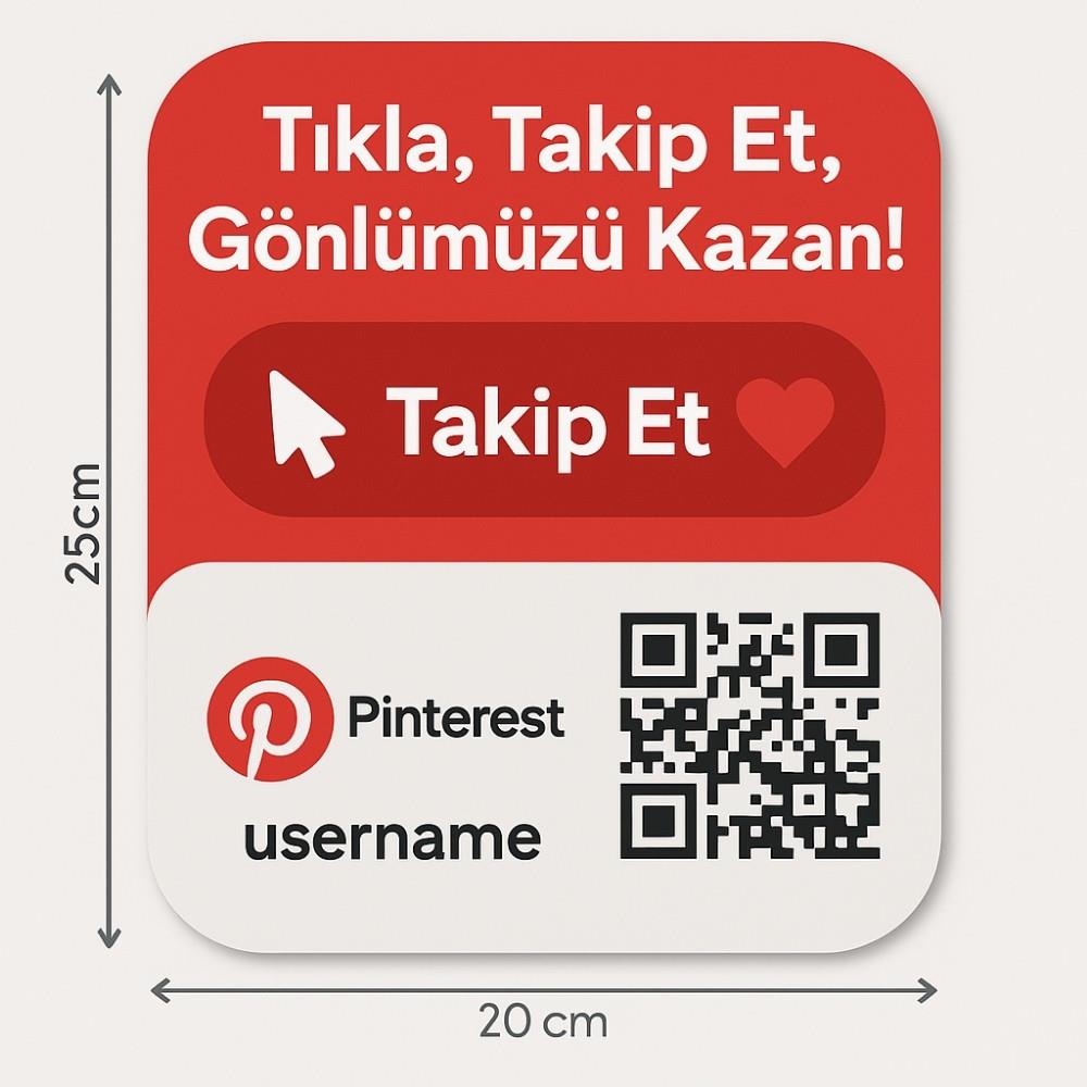 Pinterest Takip Kartı - Takip Et, Gönlümüzü Kazan!