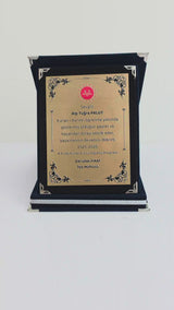 Büyük Boy Lacivert Kadife Kutulu Kişiye Özel Albüm Plaket – 15 × 20 cm Metal Plakalı