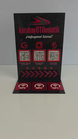 3 QR ve 3 NFC Dahil Çift Yön Seçenekli Pleksi Pano – KQR-513