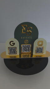 Logo-Cut Corporate Plexiglass Sign with 3 QR Codes – KQR-515