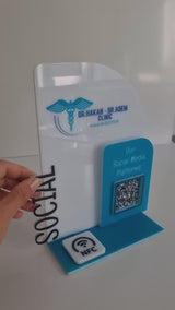 Custom Cut NFC and QR Code Social Media Sign – KQR-506