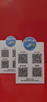 A5 Pleksi 4’lü QR Kod, IBAN ve Sosyal Medya Panosu