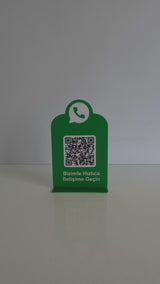 WhatsApp QR Pano – A5 Beyaz Pleksi Masaüstü Stand