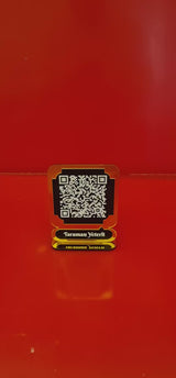 Mini Gold Ayna Pleksi QR Kod Masaüstü Standı 8 × 5 cm