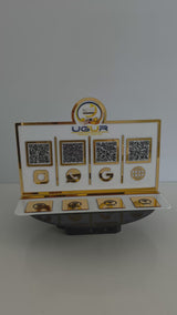 4 QR ve 4 NFC Dahil Çift Yön Seçenekli Pleksi Pano – KQR-504