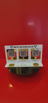 Gold Aynalı 3'lü QR Kod ve Çift NFC Standı 25 × 14 cm