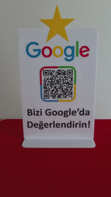 Google Review QR Stand – A5 Ayaklı Pleksi Pano