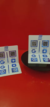 Mavi Aynalı 2'li NFC ve QR Kod Standı – Google Yorum ve Instagram