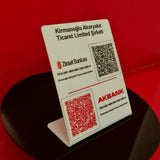 QR Kodlu IBAN ve Ödeme Panosu - Kişiselleştirilebilir Masaüstü Pleksi Levha