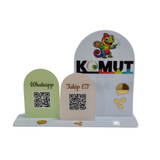 İkili QR Sosyal Medya Panosu –  Masaüstü Stand
