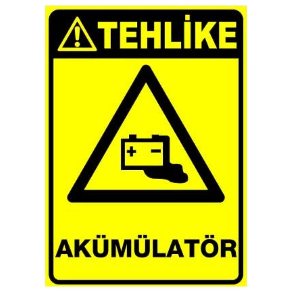Tehlike Uyarı Levhası Akümülatör