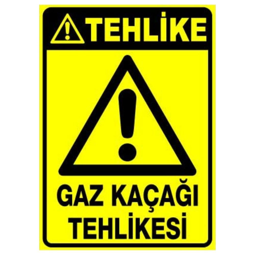 Tehlike Uyarı Levhası Gaz Kaçağı Tehlikesi