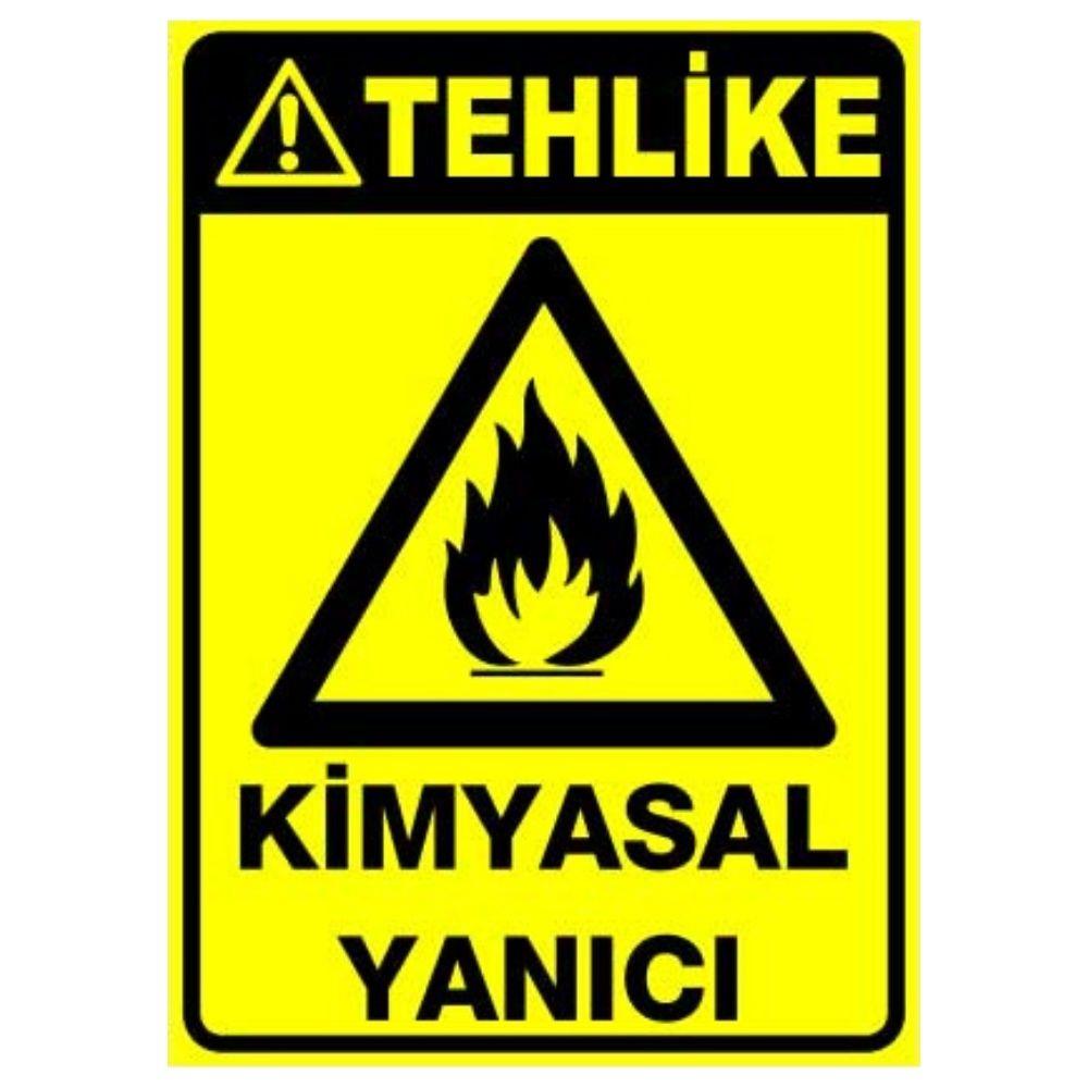 Tehlike Uyarı Levhası Kimyasal Yanıcı