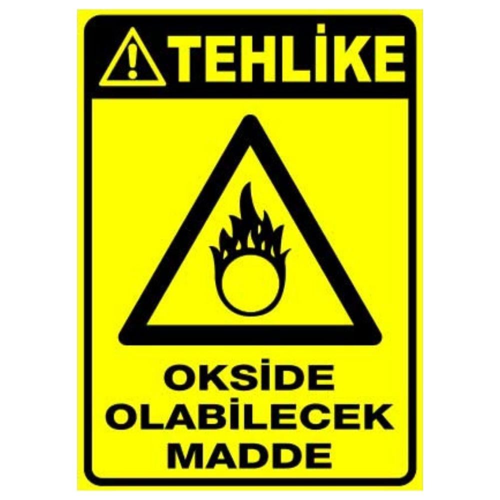 Tehlike Uyarı Levhası Okside Olabilecek Madde