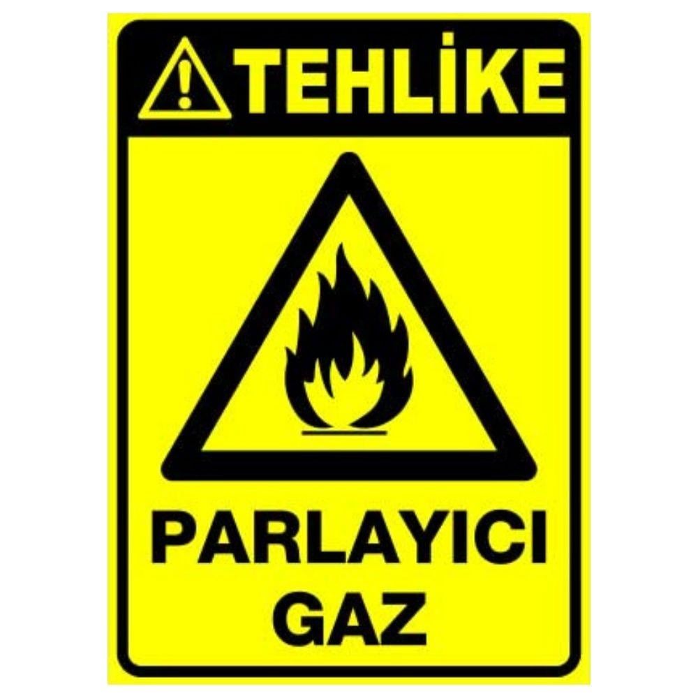Tehlike Uyarı Levhası Parlayıcı Gaz