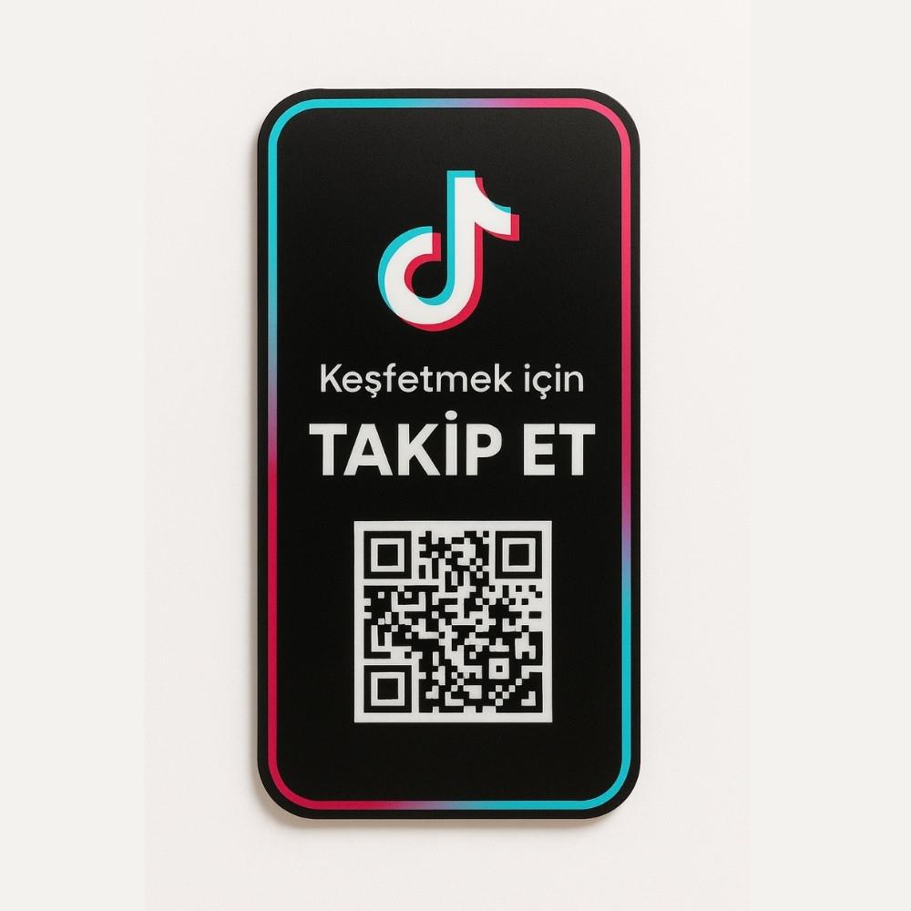 Tiktok Ekran Görünümlü Takip Kartı - QR Kodlu