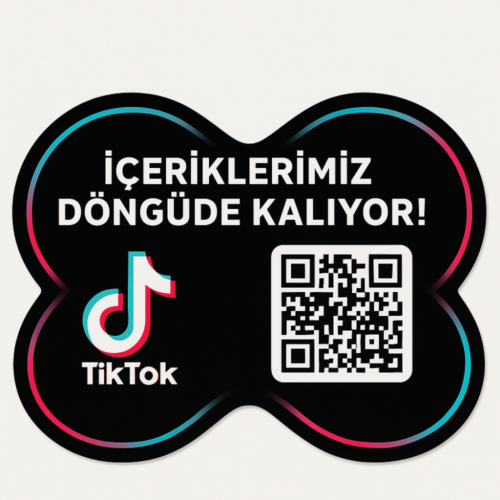 Tiktok Sonsuzluk Şeklinde Takip Kartı - QR Kodlu