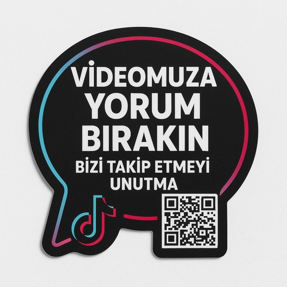 Tiktok Yorum Kartı - Konuşma Balonu Şekli QR Kodlu