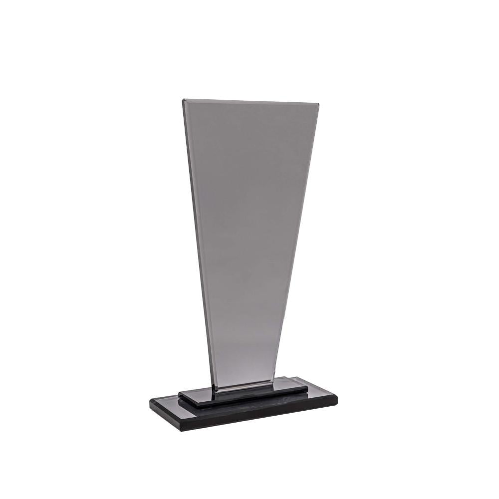 Trapez Kesim Füme Cam 8 mm Plaket UV Baskılı Elit Ödül