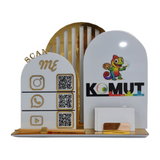 Üçlü QR Kod Masaüstü Sosyal Medya Pano – 30X25 Cm