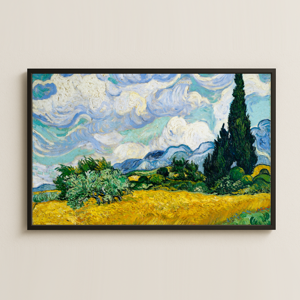 Van Gogh Buğday Tarlası ve Selvi Ağaçları Pleksi Tablo