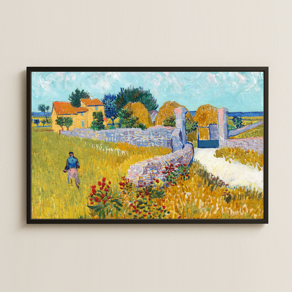 Van Gogh Sarı Evler ve Taş Duvarlar Pleksi Tablo