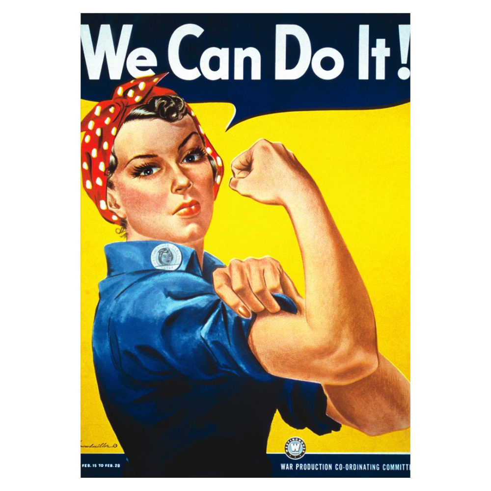 We Can Do It Kadın Güç Posteri | Retro Vintage Ahşap Duvar Tablosu