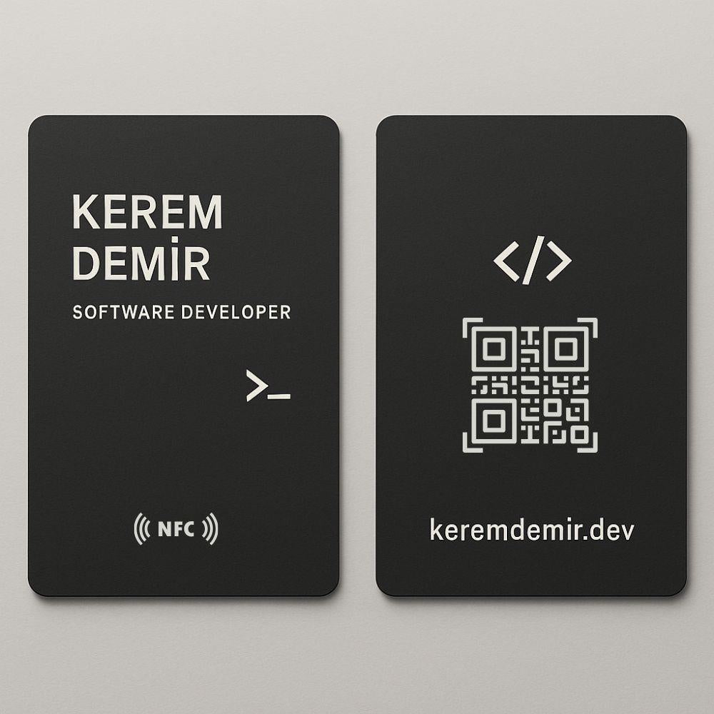Yazılımcılara Özel NFC Kartvizit - Modern Tasarım
