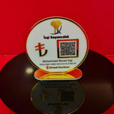 Yuvarlak Pleksi QR Kod ve Sosyal Medya Standı (12 cm)